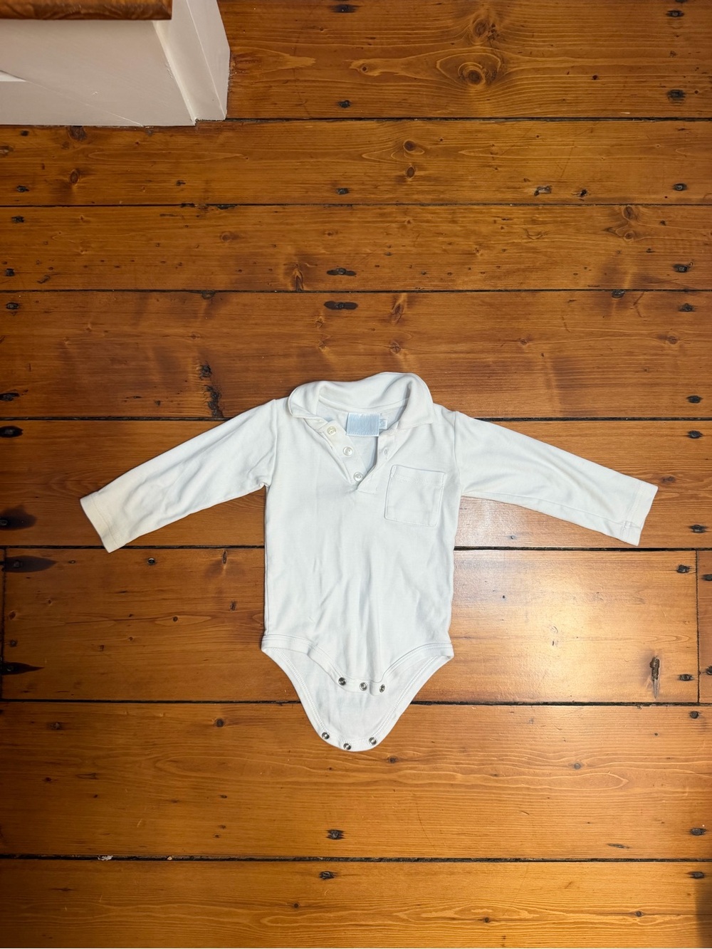 Long Sleeve White Polo One-Piece
